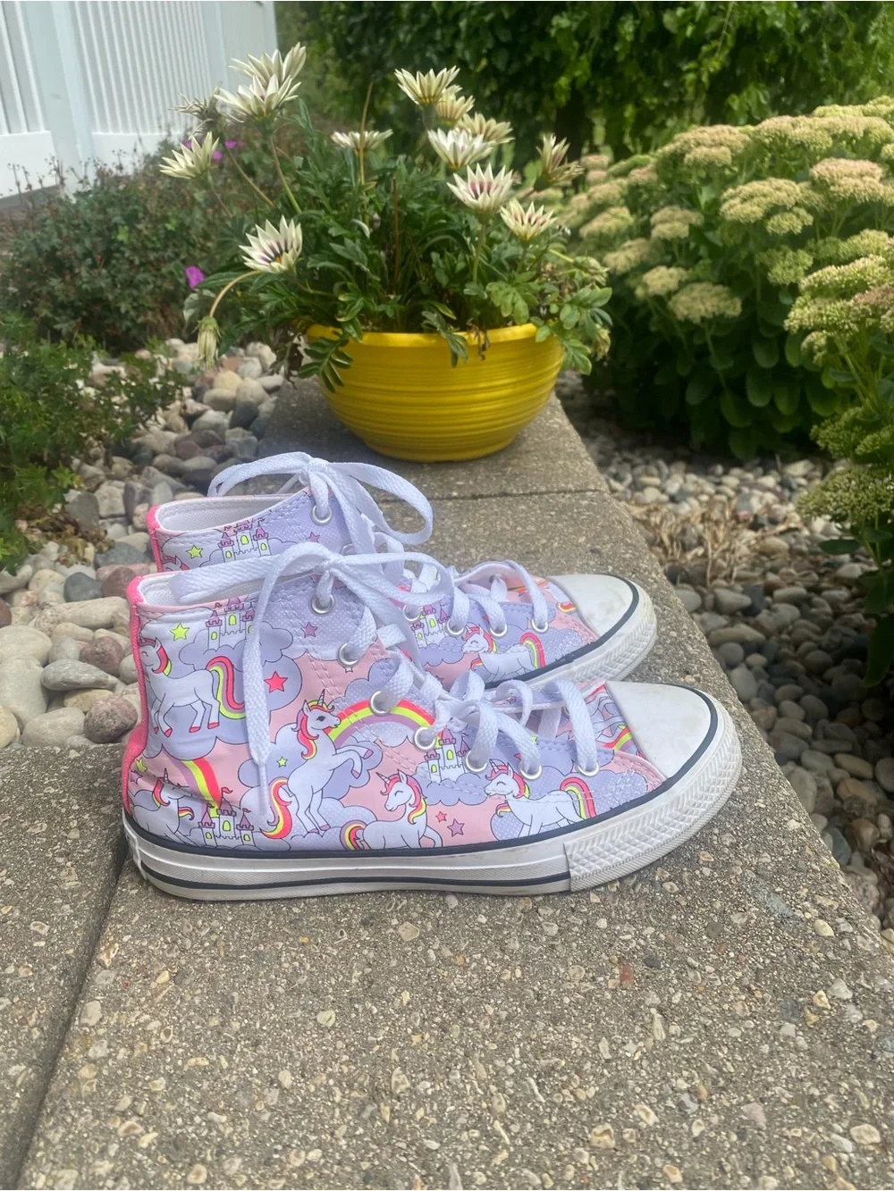 Converse Kids Pink Rainbow Unicorn High-Top Sneakers